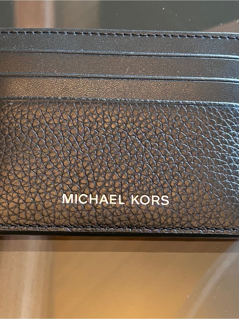 Michael Kors Black Leather Card Holder Unisex New No Box